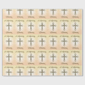 50ste Jubileum van Ordination, Gold Cross op Star Cadeaupapier (Vlak)