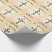 50ste Jubileum van Ordination, Gold Cross op Star Cadeaupapier (Hoek)