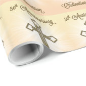 50ste Jubileum van Ordination, Gold Cross op Star Cadeaupapier (Rol Hoek)