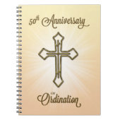 50ste Jubileum van Ordination, Gold Cross op Star Notitieboek (Voorkant)