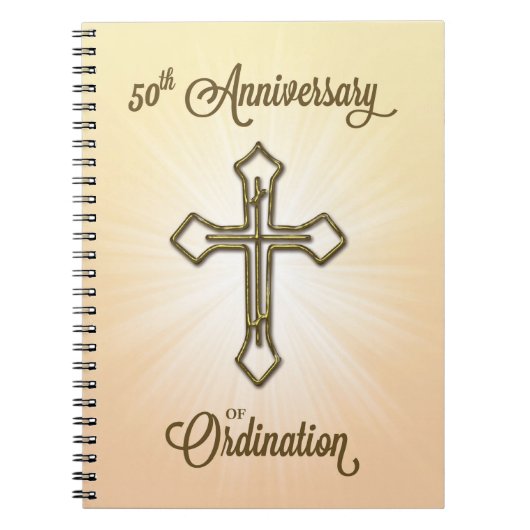 50ste Jubileum van Ordination, Gold Cross op Star Notitieboek (Voorkant)