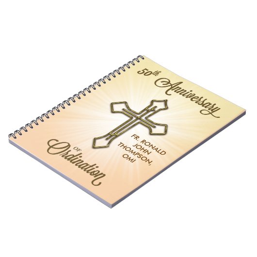 50ste Jubileum van Ordination, Gold Cross op Star Notitieboek (Linkerzijde)