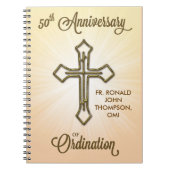 50ste Jubileum van Ordination, Gold Cross op Star Notitieboek (Voorkant)