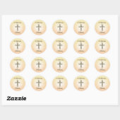 50ste Jubileum van Ordination, Gold Cross op Star Ronde Sticker (Vel)