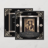 50ste Jubileum voor bruiloft Art Deco Black Sepia Kaart (Voorkant / Achterkant)