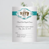 50ste Jubileum voor bruiloft blauwgroen satin Kaart (Staand voorkant)