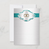 50ste Jubileum voor bruiloft blauwgroen satin Kaart (Achterkant)