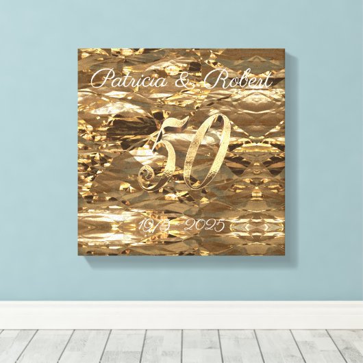 50ste Jubileum voor bruiloft Canvas Afdruk (Insitu (Houten vloer))