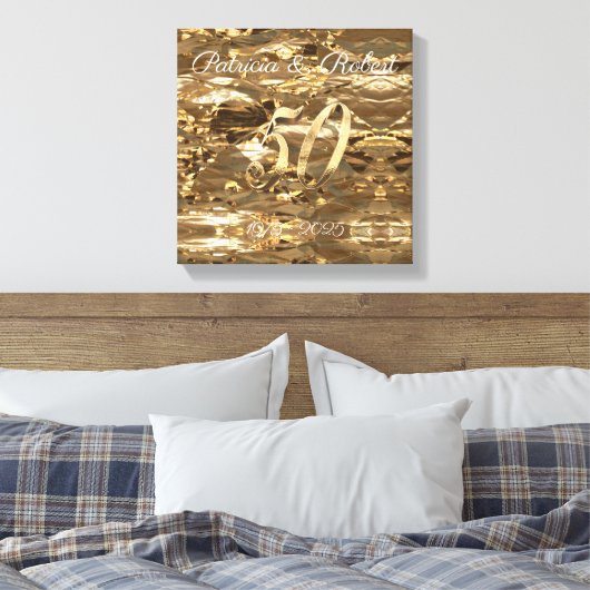 50ste Jubileum voor bruiloft Canvas Afdruk (Insitu (Slaapkamer))