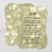 50ste Jubileum voor bruiloft Champagne Bubbles Inv Kaart (Voorkant / Achterkant)