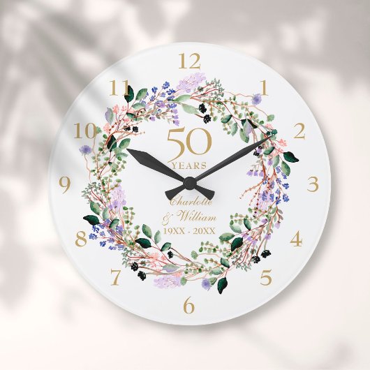 50ste Jubileum voor bruiloft Floral Lavender Garla Grote Klok