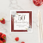 50ste Jubileum voor bruiloft Floral Napkins Servet (Insitu)