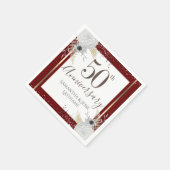 50ste Jubileum voor bruiloft Floral Napkins Servet (Hoek)