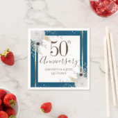 50ste Jubileum voor bruiloft Floral Napkins Servet (Insitu)
