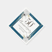 50ste Jubileum voor bruiloft Floral Napkins Servet (Hoek)