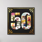 50ste Jubileum voor bruiloft Foto zwart-gouden kun Canvas Afdruk (Voorkant)