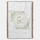 50ste Jubileum voor bruiloft Gold Greenery Waterve Deken (Voorkant Verticaal)