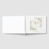 50ste Jubileum voor bruiloft Gold Greenery Waterve Gastenboek (Volledig)