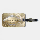 50ste Jubileum voor bruiloft Golden Damask Bagagelabel (Achterkant horizontaal)