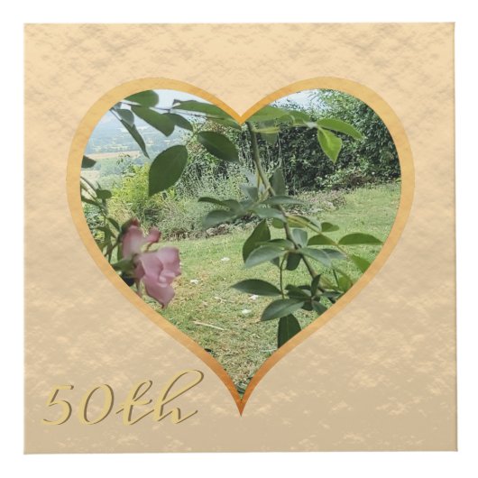 50ste Jubileum voor bruiloft Golden Foto Cube Kubus (Rechts)