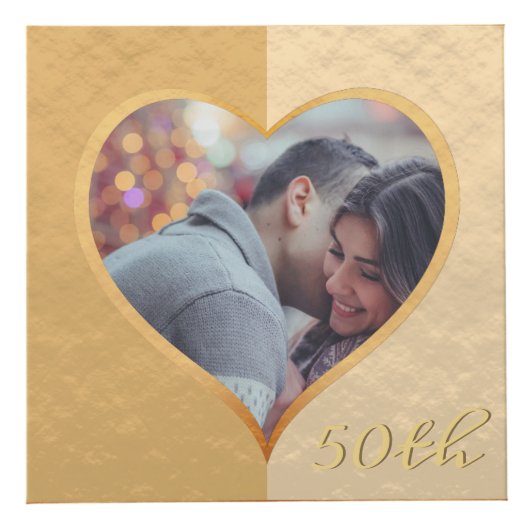 50ste Jubileum voor bruiloft Golden Foto Cube Kubus (Voorkant)