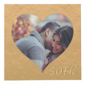 50ste Jubileum voor bruiloft Golden Foto Cube Kubus (Voorkant)