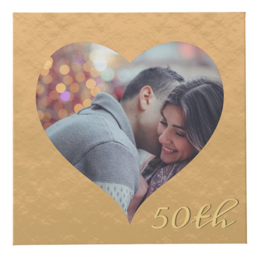 50ste Jubileum voor bruiloft Golden Foto Cube Kubus (Voorkant)