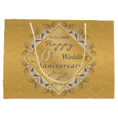 50ste Jubileum voor bruiloft Golden Ochre Groot Cadeauzakje (Achterkant)