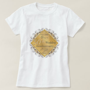 50ste Jubileum voor bruiloft Golden Ochre T-shirt