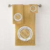 50ste Jubileum voor bruiloft Golden Ochre Towel Bad Handdoek (Insitu)