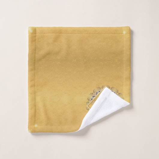 50ste Jubileum voor bruiloft Golden Ochre Towel Bad Handdoek (Wasdoekje)
