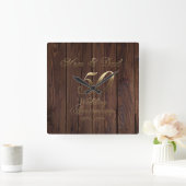 50ste Jubileum voor bruiloft Golden Wedding Parent Vierkante Klok (Huis)