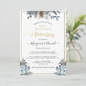 50ste Jubileum voor bruiloft, goud, marineblauw Kaart (Staand voorkant)