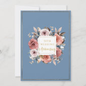 50ste Jubileum voor bruiloft, gouden blauwe vlinde Kaart (Achterkant)