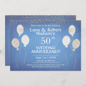 50ste Jubileum voor bruiloft, gouden en witte ball Kaart (Voorkant / Achterkant)