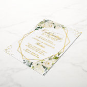 50ste Jubileum voor bruiloft Greenery Gold Geometr Folie Uitnodiging (Gedraaid)