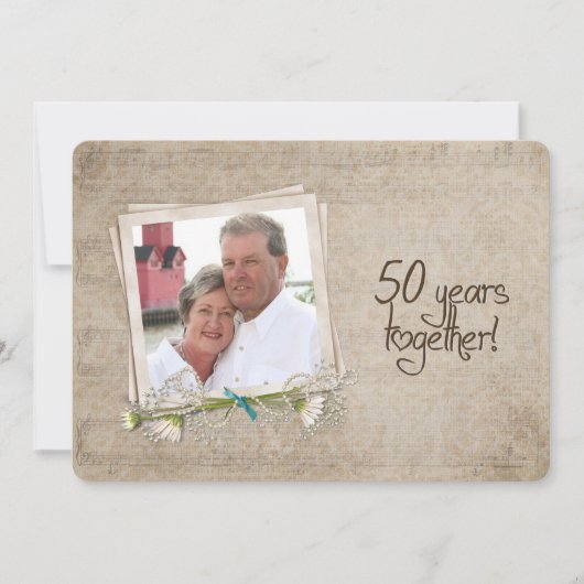 50ste Jubileum voor bruiloft Kaart (Voorkant)