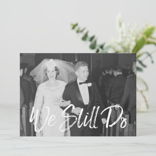 50ste Jubileum voor bruiloft met foto's - We doen  Kaart (Staand voorkant)