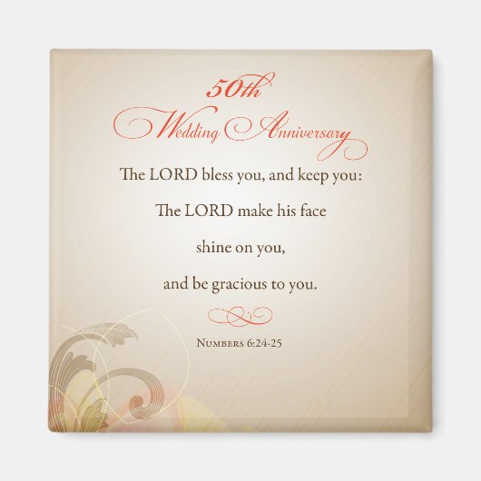 50ste Jubileum voor bruiloft, Religieuze Lord Bles Magneet (Voorkant)