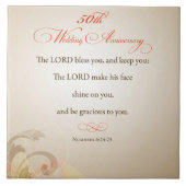 50ste Jubileum voor bruiloft, Religieuze Lord Bles Tegeltje (Voorkant)