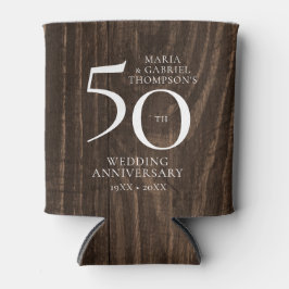 50ste Jubileum voor bruiloft Rustic Wood Blikjeskoeler