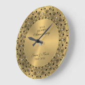 50ste Jubileum voor bruiloft zwartMandala op goud Grote Klok (Hoek)