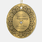 50ste Jubileum voor bruiloft zwartMandala op goud Keramisch Ornament (Links)