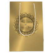 50ste Jubileum voor bruiloft zwartMandala op goud Medium Cadeauzakje (Achterkant)