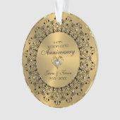 50ste Jubileum voor bruiloft zwartMandala op goud Ornament (voorkant)