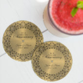 50ste Jubileum voor bruiloft zwartMandala op goud Zandsteen Onderzetter