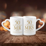 50ste Jubileum voor het huwelijk met een gouden we Loversmokken<br><div class="desc">Pas de namen en datums aan om een leuk en uniek geschenk te creëer om je 50e gouden trouwdag te vieren. Ontworpen door: Thisnotme©</div>