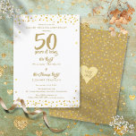 50ste Jubileum voor het huwelijk met gouden wedden Kaart<br><div class="desc">Pas de details van de 50e gouden bruiloft van het gelukkige paar aan om een leuke en gedenkwaardige uitnodiging te creëer. Ontworpen door: Thisnotme©</div>