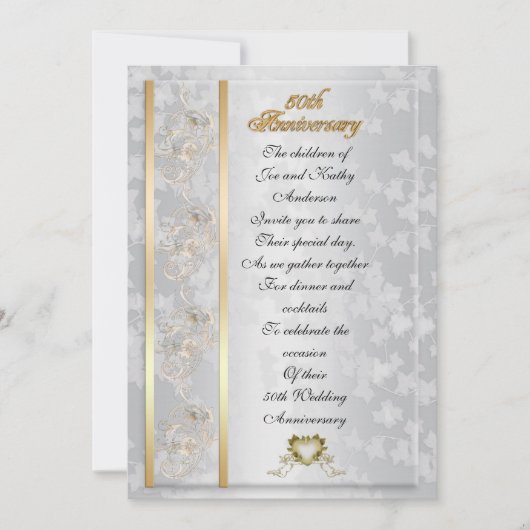 50ste Jubileum voor ouders Kaart (Voorkant)