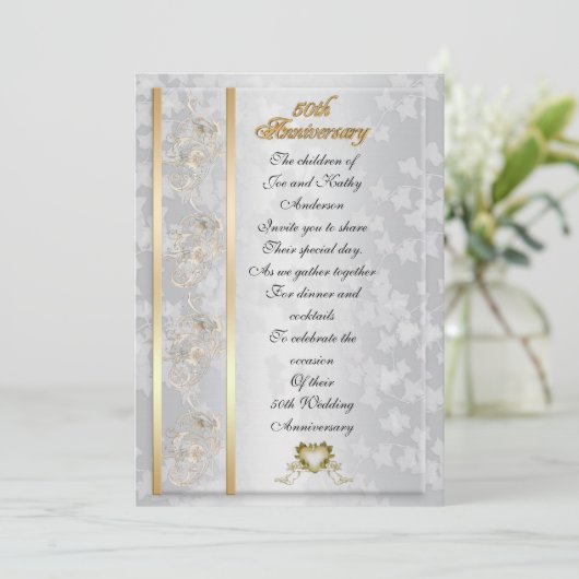 50ste Jubileum voor ouders Kaart (Staand voorkant)